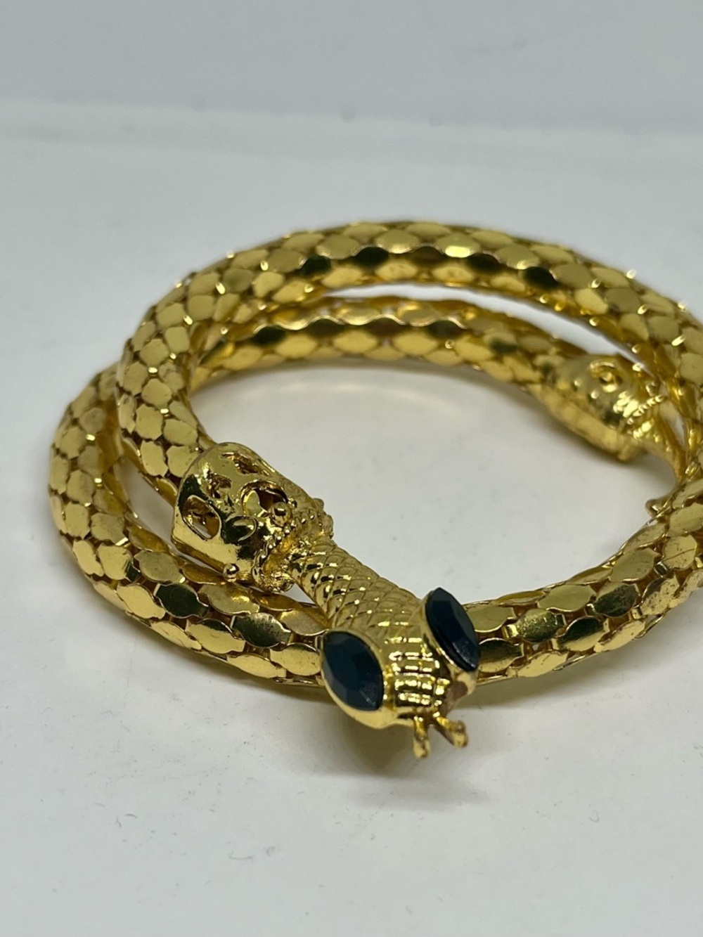 Gold Tone Snake Wrap  Bracelet - Gold